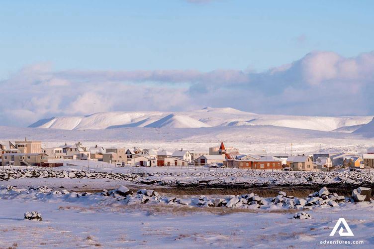 view of grindavik town in winter