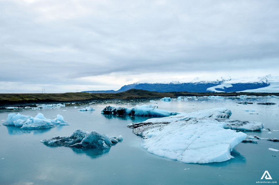 Jokulsarlon Glacier Lagoon Floating Ice In Iceland
