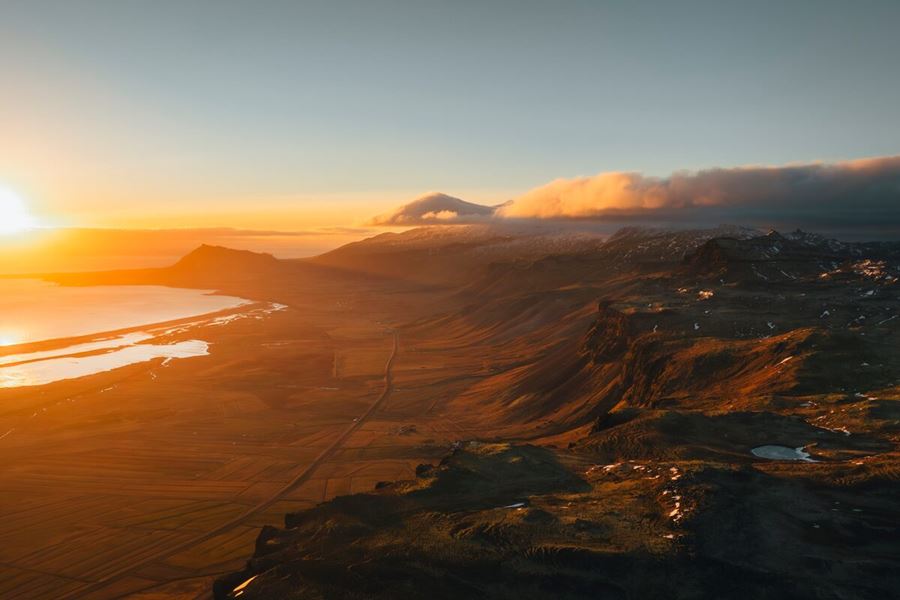 Snaefellsnes Peninsula During A Sunset