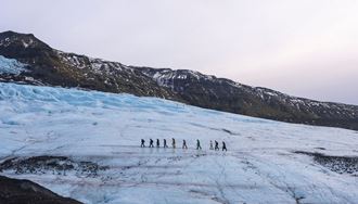 Glacier hiking tour on Vatnajokull glacier