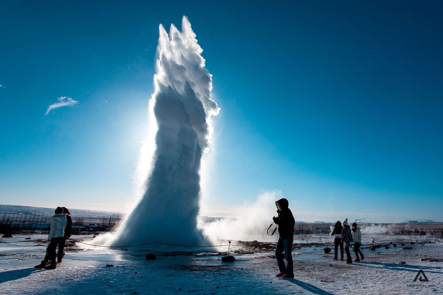 Winter View Of Strokkur Geysir