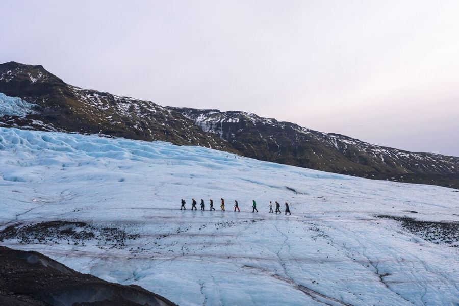 Glacier hiking tour on Vatnajokull glacier