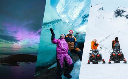 Glacier Snowmobiling, Ice Cave & Northern Lights Tour from Reykjavík