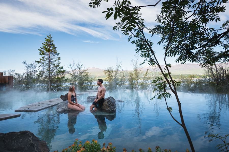 A Couple At Forest Lagoon in iceland