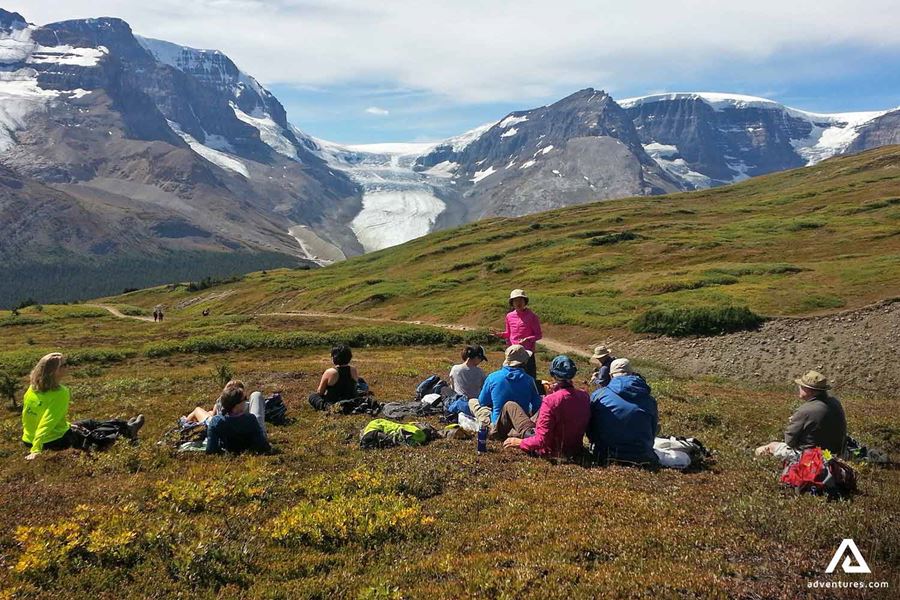 Group Chilling on Mountain