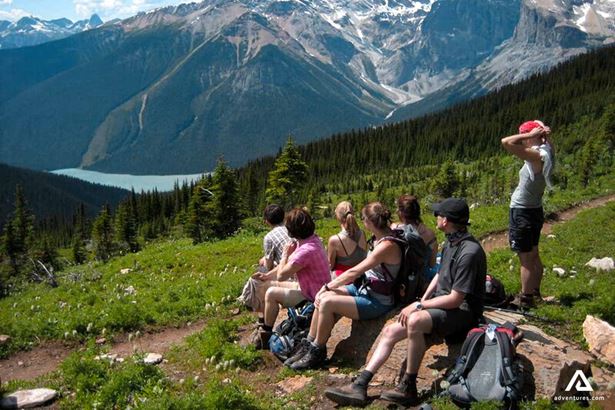 relaxing after a long hike in banff yoho