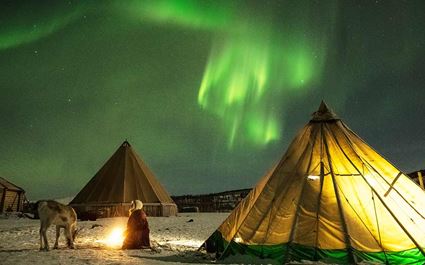 Reindeer Camp Dinner with Chance of Northern Lights