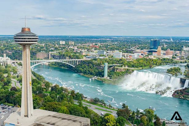 skylon tower and niagara waterfall in canada