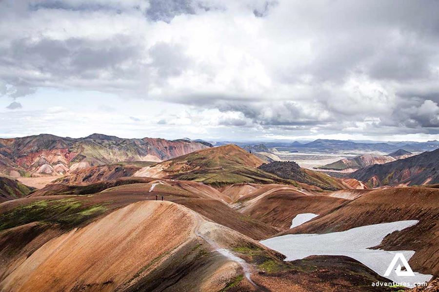 cloudy view above landmannalaugar