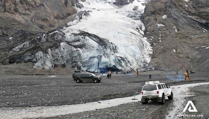 Gigjokull Glacier near Eyjafjallajokull  in iceland