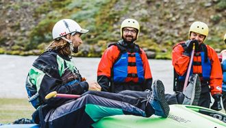 Talk Before Rafting Glacier River In Iceland