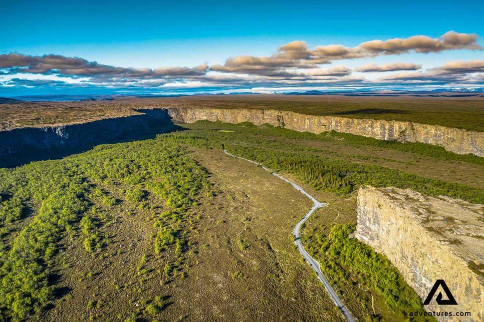 large canyon named asbyrgi in north iceland