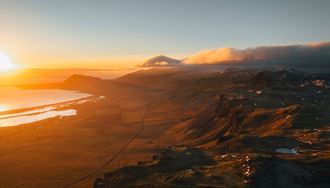Snaefellsnes Peninsula During A Sunset