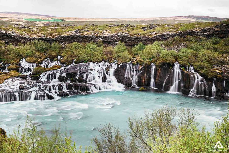 landscape of Barnafoss waterfall