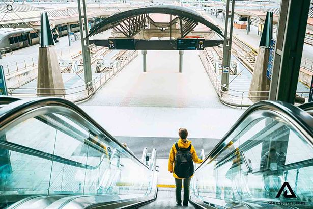 escalator in Oslo railway station