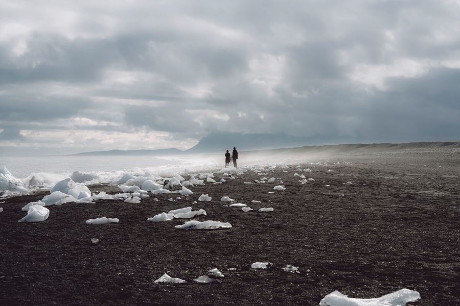Scenic view of Diamond beach in Iceland