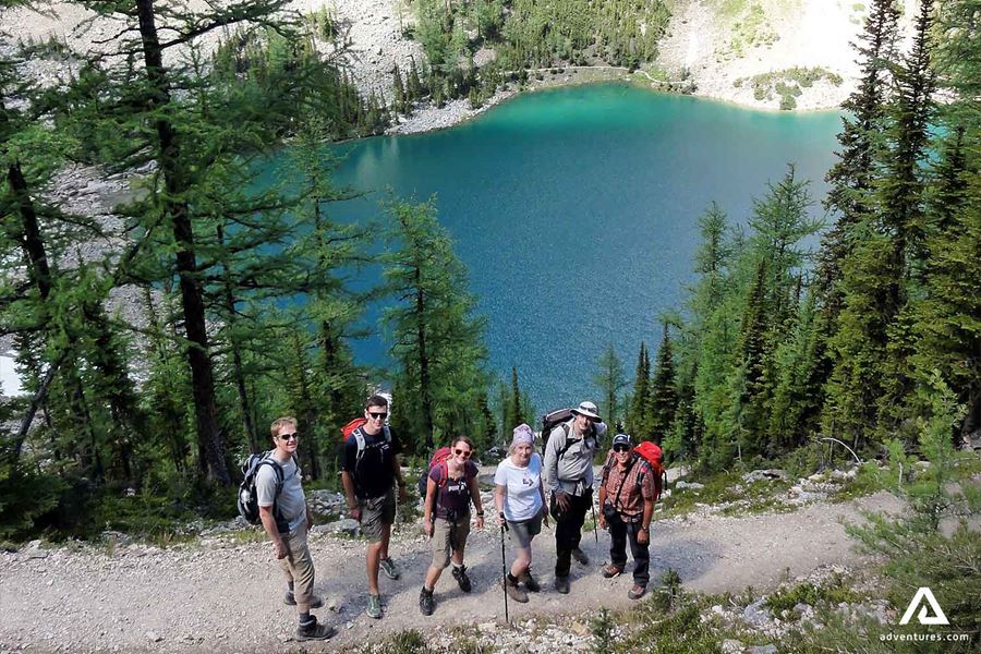 Group Posing by Blue Lake
