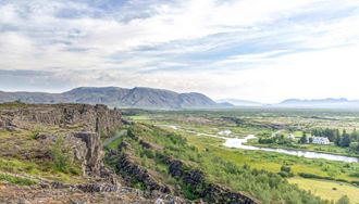 green landscape in thingvellir